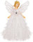 Belle Vous Christmas Tree Toppers - 20.5 x 8.2cm Plastic, White Angel Tree Topper - Fairy Treetop Pendant for Christmas Tree Decorations, Christmas Tree Ornaments and Festive Home Decor