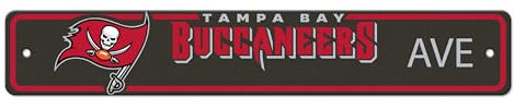 FANMATS NFL Tampa Bay Buccaneers Team Straßenschild, Dekoration, 10,2 x 61 cm, leichter Kunststoff, rechteckig, zur Wandmontage