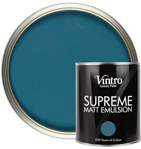 Vintro | Luxury Matt Emulsion | Smooth Chalky Finish | Multi Surface Paint | for Walls, Ceilings, Wood and Metal | 1L (Blue - French Navy)