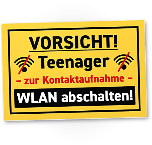 DankeDir! Vorsicht Teenager - Schild 30 x 20 cm - Geschenkidee Jugendzimmer Türschild Spruch Zimmer Pubertät Jungen & Mädchen - Zimmer Deko Geburtstag Tür Deko Geschenk Idee Jugendliche