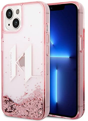 Karl Lagerfeld KLHCP14SLBKLCP Hülle für iPhone 14 6,1 rosa/pink hardcase Liquid Glitter Big KL