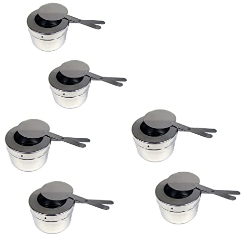 Lot de 6 récipients à pâte combustible avec couvercle pour chauffe-plats Chafing Dish