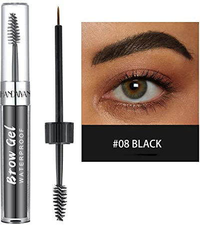 Lucoss Gel para Cejas,Dura Hasta 24 Horas,Tinte para Cejas,Gel Cejas Impermeable a Prueba de Manchas,Marrón Oscuro/Negro/Rubio/Auburn/Gris