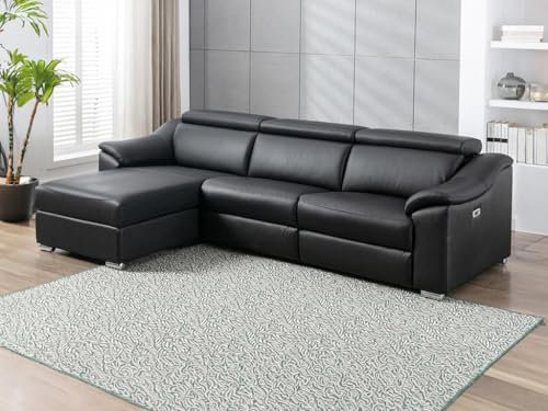 Vente-unique Ecksofa Relax elektrisch aus Leder Oben schwarz PEDRERA ? Winkel Links