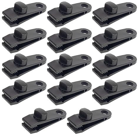 14 Pcs Heavy Duty Tarp and Tent Clips - Crocodile Mouth Clamps for Tarpaulin and Camping