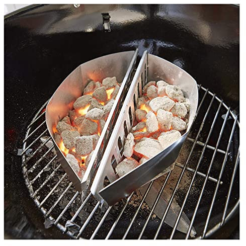 arik Outdoor rolling barbecue basket Charcoal Basket Aluminized Charcoal Box Basket Grilling Barbecue Silver Charcoal Tray Grilling Accessories