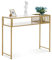 M MCombo Konsolentisch Schmal Marmor Gold, Modern Beistelltisch mit 2 Ablage & Metallgestell, Eingangstisch für Flur Wohnzimmer Schlafzimmer, 110×40×90cm, 2276