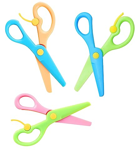 3-teiliges Kinder-Sicherheitsscheren-Set, Vorschultrainingsschere, Kunsthandwerk kindersichere Schere, Kinder, Kunststoff, handgefertigte Kunsthandwerk Schere für Bastelarbeiten, Scrapbooking