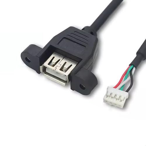 YSJJZRL 1/2 USB Hembra con Orejas a 2,0/2,54mm Dupont 5 Pines/9 Pines/PH2.0 Cable Adaptador Divisor USB Hembra de 4 Pines (25cm,PH2.0 4 Pines a USB)