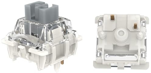 GUYEKS Gateron KS-9 Pro 3.0 silberner vorgeschmierter 5-poliger Linearschalter, kompatibel mit mechanischen MX-Tastaturschaltern (72 Stück, Pro Silver 3.0 5-polig)