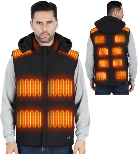 cinlinso Beheizbare Weste, Heizweste für Damen Herren, Beheizte Jacke mit 3 Einstellbar Temperatur, Unisex-Heizjacken, Wärmeweste Winterweste für Drinnen und Outdoor Wandern (Ohne Akku)