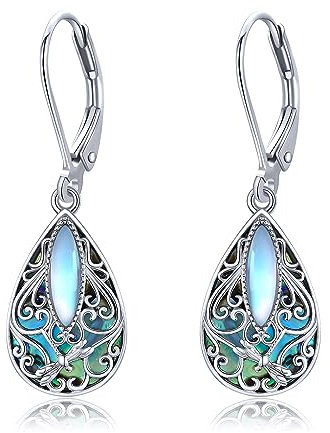 Libelle Filigrane Ohrringe Sterling Silber Teardrop Abalone Shell Drop Mit Hebelverschluss Schmuck
