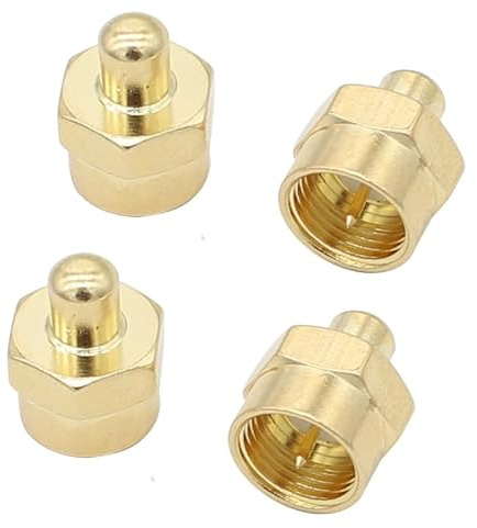 exgoofit Coax Cable Caps Cover Gold Pated, F Type 75ohm Terminator, 4-Pack Coax Terminator Caps for Ports on Splitter, AMP, Coaxial Cable, Antenna …