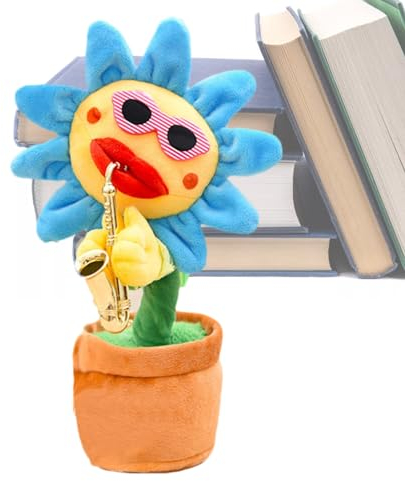 Tanzende Sonnenblume, singende Sonnenblume, weiches Plüschtier für sprechendes und sich wiederholendes Saxophon – Lied Happy , 200 Musiklieder, lustiges Geschenk, Partygeschenke