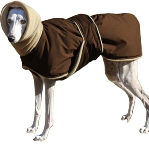 IMOSEI Hundemantel, Warme Winterjacke for Whippet und Windhund, Dicker Mantel, Haustierkleidung, Lingtons, Italienischer Windhund, Fleece-Kleidung, mittelgroße und große Hundekleidung (Color : Coffee