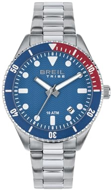 Breil Uhr Herren, Armband aus Stahl, Gehäusedurchmesser 39 cm | Sammlung OVERHAND, Uhrwerk Quartz Analog, Wasserbeständig bis 100 Meter, Schmuck als Geschenkidee Herren