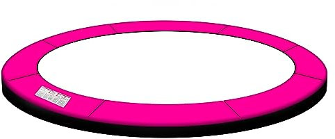 Baunsal® Trampolin Randabdeckung Ø 396 cm mit 30 cm breite in pink-schwarz und 20 mm dick uv-beständig reißfest Trampolin Ersatzteile Trampolin Schutzrand für das Trampolin Outdoor