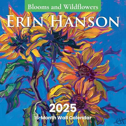 Erin Hanson Kalender 2025, Blüten und Wildblumen, Landschaften, Fine Art, großer Wandkalender mit lebendigen Impressionismus-Blüten und Wildblumen, Monatskalender für Büro, 30,5 x 61 cm dickes Papier,