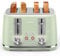 Toaster 4 Slice, Extra Wide Slots Stainless Steel with High Lift Lever, Dual Independent Controls, Removable Crumb Tray, Easy to Clean, 6 Shade Settings, Reheat & Defrost, Green