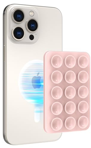 AHASTYLE Support de Téléphone à Ventouse Magnétique pour iPhone 16/15/14/13/12 Series Silicone Support de Ventouse pour Etui de Téléphone, Support pour Téléphones Mobiles pour TikTok Videos et Selfies