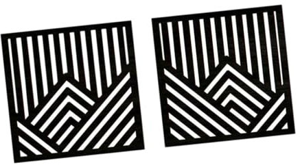 MagiDeal 2 Stück geometrische Holz Wandkunst Boho abstrakte Wanddekoration Holz abstrakte Wandpaneele für Schlafzimmer Home Office Dekoration, Schwarz