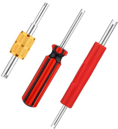 3uds Herramienta de Válvula de Neumático, Extractor de Núcleo de Válvula de A/C de Cabeza Simple y Doble Removedor de Núcleo de Válvula Schrader para Coche Bicicleta