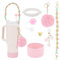 Kit d'accessoires Stanley Cup - Sangle pour bouteille d'eau - Bottes en silicone - Couvercle de paille Stanley - Accessoires pour tasse Stanley - 800 ml - 1100 ml - Quartz rose