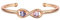 Custom4U Jonc Bracelet Infini Femme Prénoms Personnalisé Or Rose Jonc Ouvert Réglable avec Pierre de Naissance Prénom Gravure Bijoux Pour Femme Fille Famille
