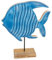 Logbuch-Verlag Fisch Skulptur blau Natur 21 cm Holz Dekofigur Meer Sommer Deko Geschenkidee Kommunion Geburtstag zum Hinstellen