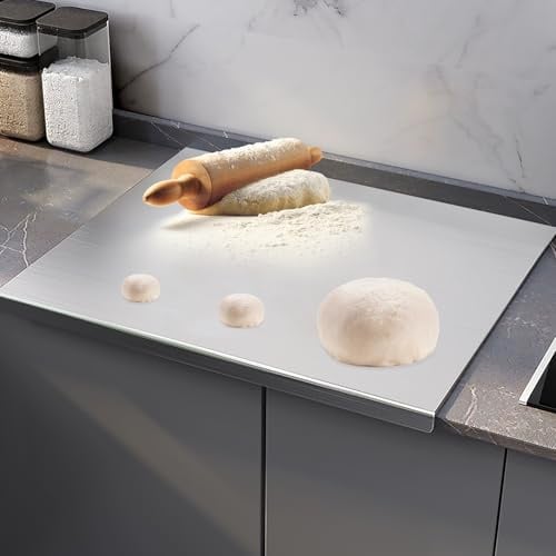 Arbeitsplatte Knetbrett Edelstahl [30 x 40cm] - Für Kneten, Schneiden & Backen - Küchenplatte mit AnschlagkanteAuch als Nudelbrett, Teigbrett - Schneidebrett Platte Küche