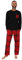 Pyjama long à carreaux écossais noir et rouge pour homme, Noir , M