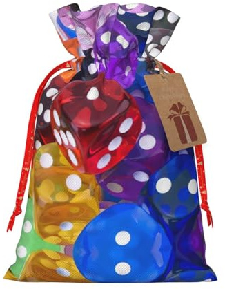 Spiel-Würfel-Set, Druck, Weihnachtszeit, Weihnachten, Kordelzug, Geschenktüten für Geschenke, Weihnachten, Partygeschenke