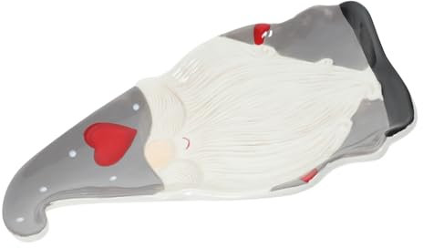 ABOOFAN Piatto Di Natale in Ceramica Con Babbo Natale Piatto Da Portata Multiuso Per Insalata Dessert Bistecca Pasta
