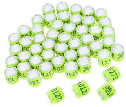 EXHUMKY 50stücke Brieftauben-identifikationsringe Nummerierte Vogelbeinringe Aus Aluminium-Kunststoff Fußringe Zur Markierung Und Unterscheidung Für Tauben