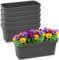 PECZEKO, set di fioriere in plastica, fioriera per fiori ed erbe, durevole da balcone, 6 pezzi, antracite, diametro 40 cm
