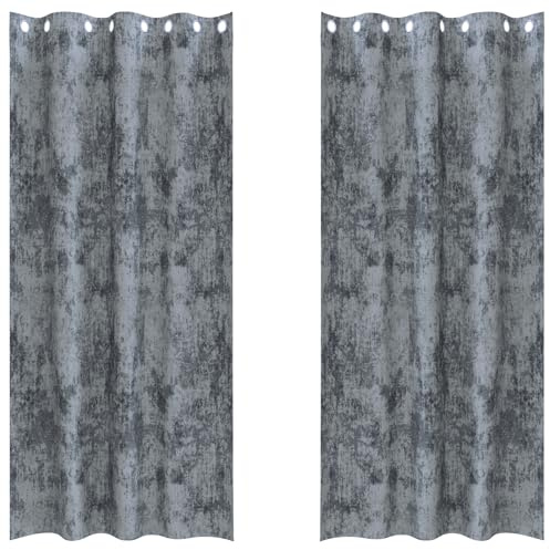vidaXL Samtvorhänge 2 STK. Silber Grau 225 x 140 cm Samt
