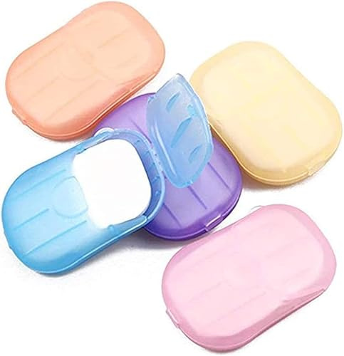 aoukoslt 5 Boxes Colorful Disposable Soap Paper Hand Cleaner Fragrance Soap Paper for school Indoor, Outdoor, Travel, Camping Hiking, Travel, Foot Hand Care, Personal Care