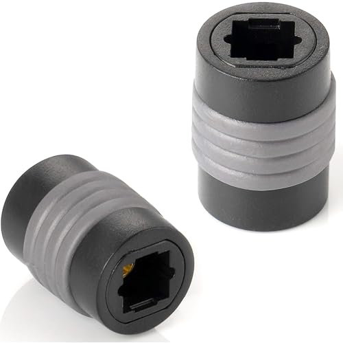 JTMM 2Packs Extensor de cable de fibra óptica hembra a hembra Adaptador de conector de acoplador de cable de extensión de audio digital Toslink óptico