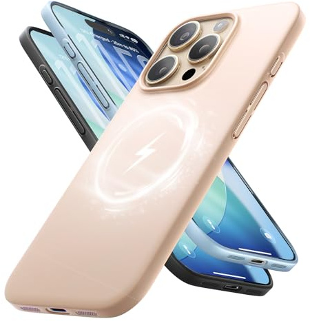 LISEN für iPhone 16 Pro Max Hülle für Magsafe (Ultradünnheit & Magnetkraft) Handyhülle iPhone 16 Pro Max Case, Stoßfest Kratzfest Matt Hard Schutzhülle 6.9 Zoll, Gold