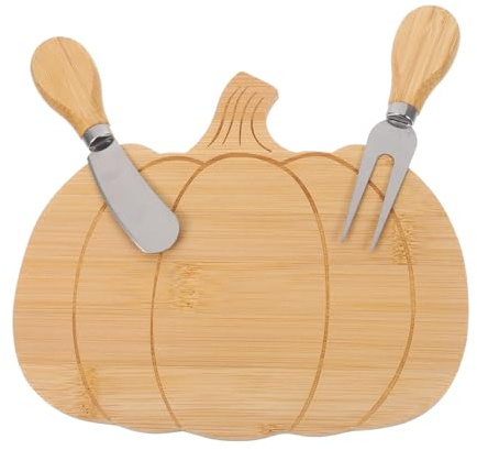 Alipis Tagliere per Formaggi in Legno Forma di Zucca di Taglieri per Salumi con Coltello e Piatto da Portata per Halloween e Ringraziamento