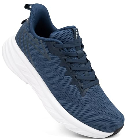 ODCKOI Breite Laufschuhe für Herren Slip-On rutschfest Bequeme Sneakers | MD-Sohle Dämpfung für Walken Jogging Tennis Freizeit Straßenlaufschuhe