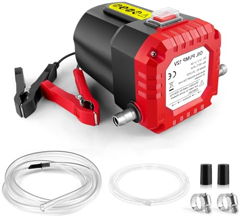 12V Oil Diesel Transfer Pump - Electric Fuel Transfer Self-Priming Oil Pump | Fast Fuel Transfer with Leak-Proof Design,Portable & Multi-Purpose Oil Extrator Pump with Hose for Lorry, Tractor, Boat & Car