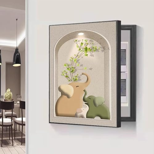 Wandmontierte Moderne Zählerkastenabdeckung Mit Dekorativem Rahmen Und Verdecktem Sicherungskasten(B,35 * 45cm/13.8 * 17.7in)