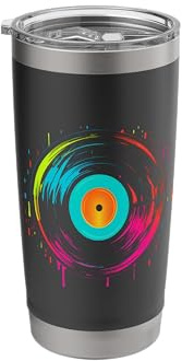 Vinyl Record Steamwave Birthday Party Disc Jockey Stainless Steel Insulated Tumbler