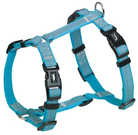 Nobby 52067-32 Geschirr Full Reflect hellblau L-XL: Hals: 50-66 cm, Brust: 63-90 cm, B: 25 mm