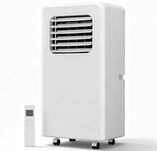 GYQSSD 7000 BTU Portable Air Conditioner, 4-in-1 Energy Efficient Cooling & Dehumidifier with Remote Control, Digital Display, Quiet Operation, Covers Up to 108 sq.ft (10㎡)