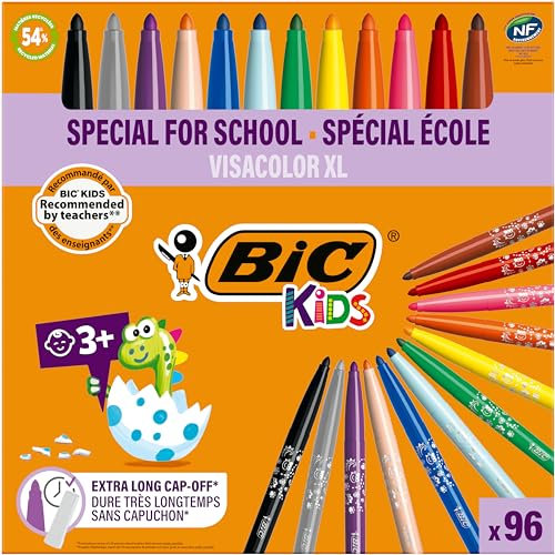 BIC KiDS Visa Couleur XL Schulset Klassensatz, 96-teilig