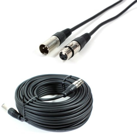 Loops 50m XLR Male to Female Microphone Audio Cable/Lead - 3 Pin