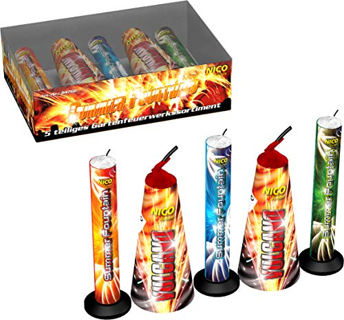 Nico 10 Stück Garten Fontänen Set Feuerwerk Summer Fontains