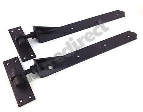 Wyre Direct Heavy Duty Gate Hinges for Wooden Gates, Stable, Adjustable Gate Hinges, Hook and Band Gate Hinges for Driveway, Garden Gate Hinges, Garage Door Hinges for Stability 1Pair, 450mm 18 Black